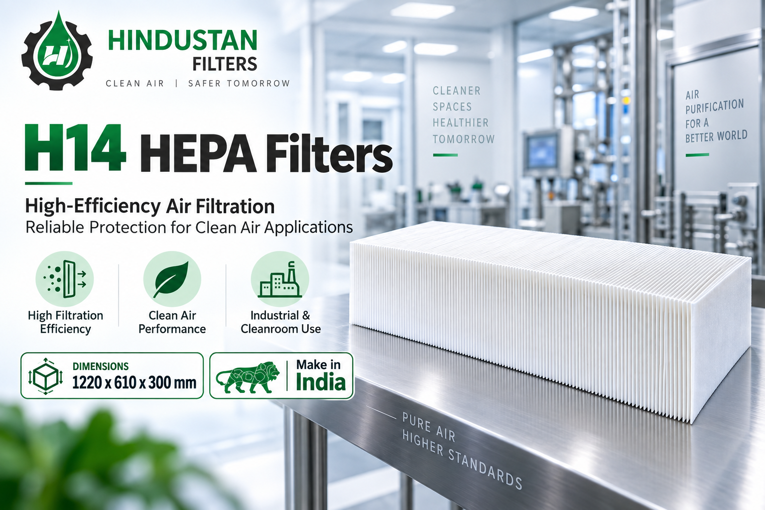 H14 HEPA Filter Manufacturer In India
