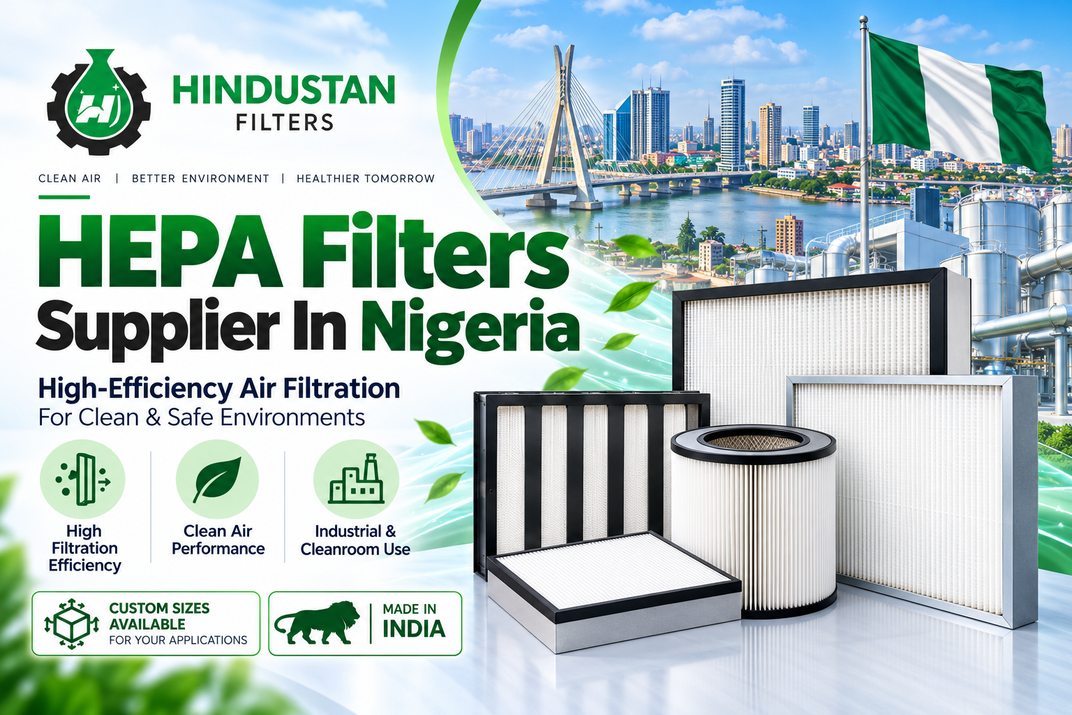 HEPA Filters Supplier In Nigeria - H13 and H14 HEPA Filters by Hindustan Filters